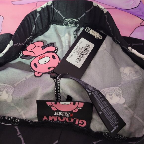 Killstar Medium Leggings Gloomy Bear Black Lace Goth Kawaii Style Y2K Fashion - Picture 2 of 9